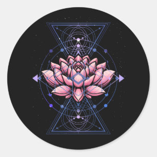 Sticker Rond Lotus Flower Sacred Geometry Yoga Meditation Spiri