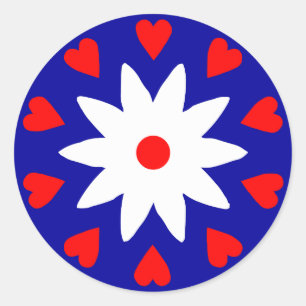 Sticker Rond Lotus Heart