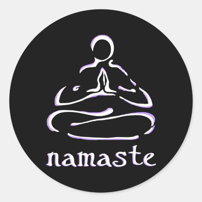 Sticker Rond Lotus Pose Namaste Yoga Mediation (Devant)