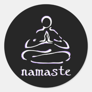 Sticker Rond Lotus Pose Namaste Yoga Mediation
