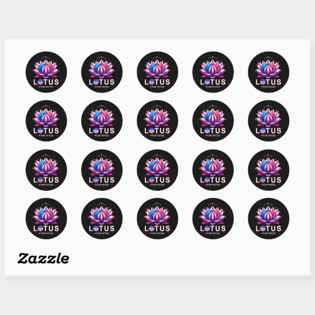 Sticker Rond Lotus pour Potus Kamala Harris tendance Lotus Potu (Feuille)