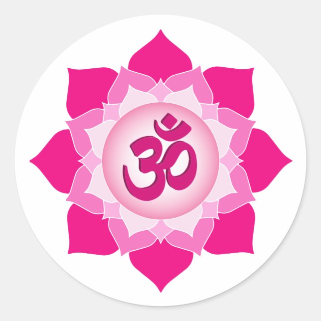 Sticker Rond Lotus rose (Devant)