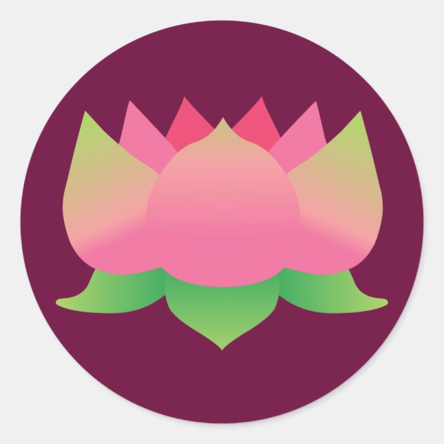Sticker Rond Lotus rose (Devant)