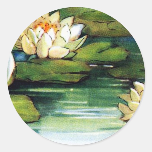 Sticker Rond Lotus vintage (Devant)