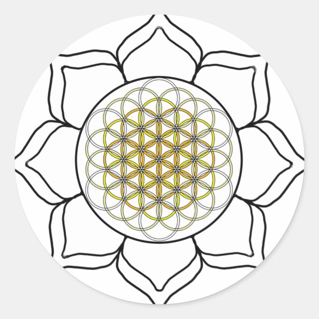 Sticker Rond Lotus White2 (Devant)