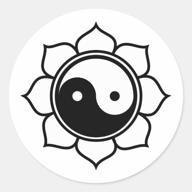 Sticker Rond Lotus Yin Yang (Devant)