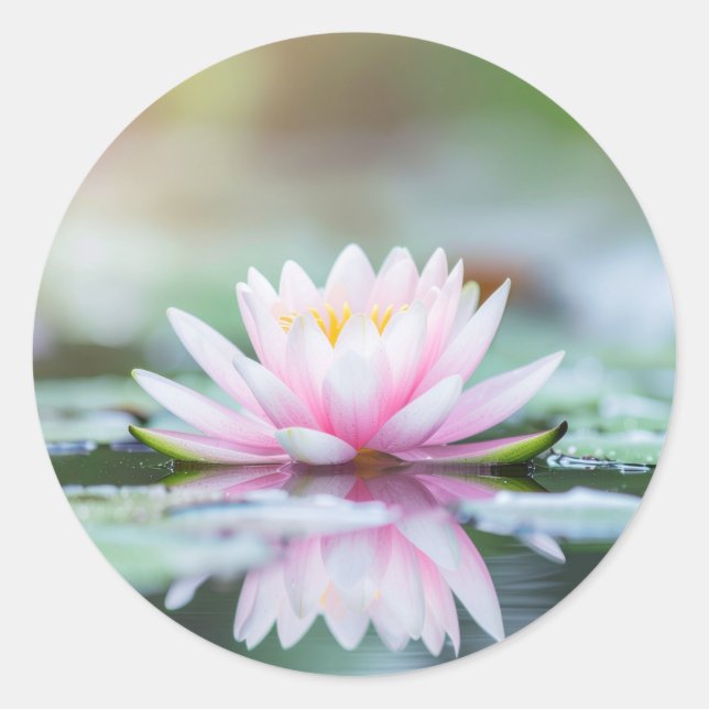 STICKER ROND LOTUS - ZEN BUDDHISM (Devant)