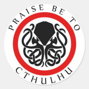 Sticker Rond Louange Soit À Cthulhu
