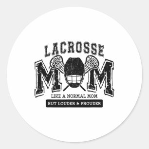 Sticker Rond Loud Fier Lacrosse Maman Joueur Mama Famille C drô