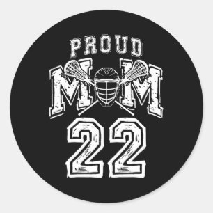 Sticker Rond Loud Fier Lacrosse Maman Nombre Joueur 22 Mama Fam