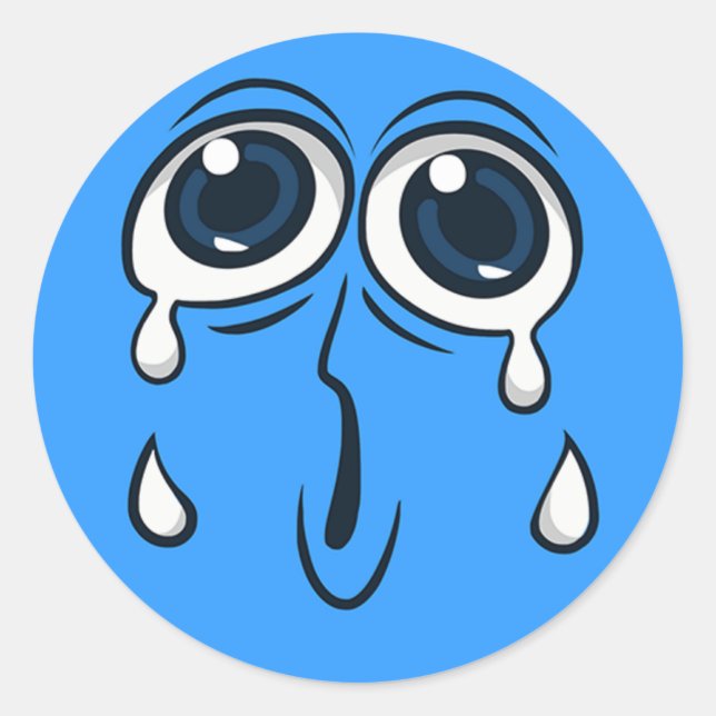Sticker Rond Loudly Crying Face (Devant)