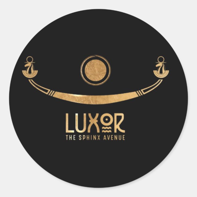 Sticker Rond Louer le Sphinx Avenue Khufus navire Karnak Egypt (Devant)