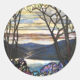 Sticker Rond Louis Comfort Tiffany - StainGlass 4 Magnolias