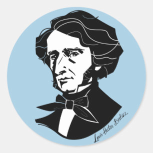 Sticker Rond Louis-Hector Berlioz (sur arrière - plan coloré)