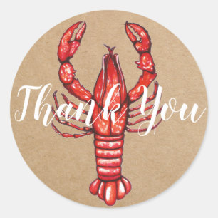 Sticker Rond Louisiana Cajun Crawfish Merci