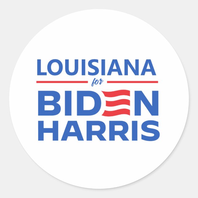 Sticker Rond Louisiane pour Biden Harris (Devant)