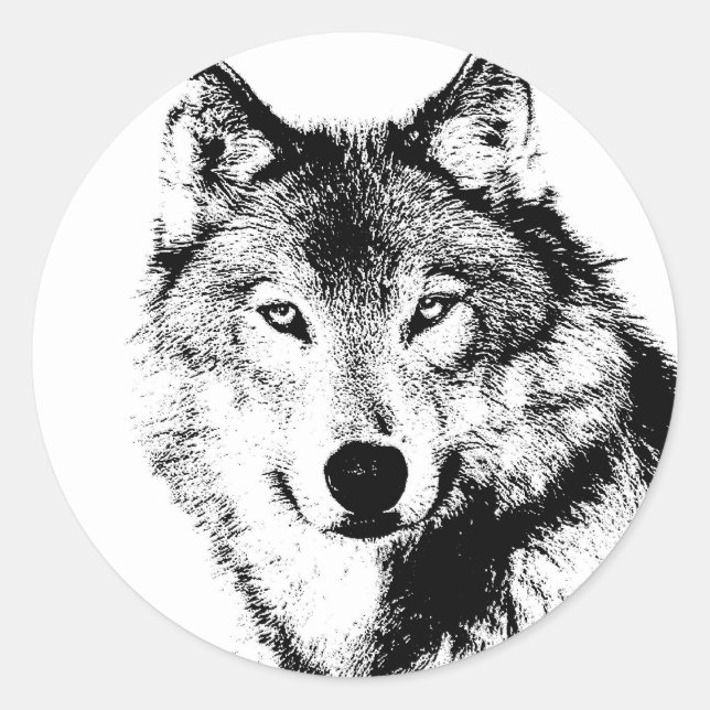 Sticker Rond Loup (Devant)