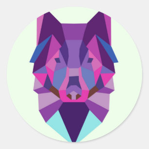 Sticker Rond Loup