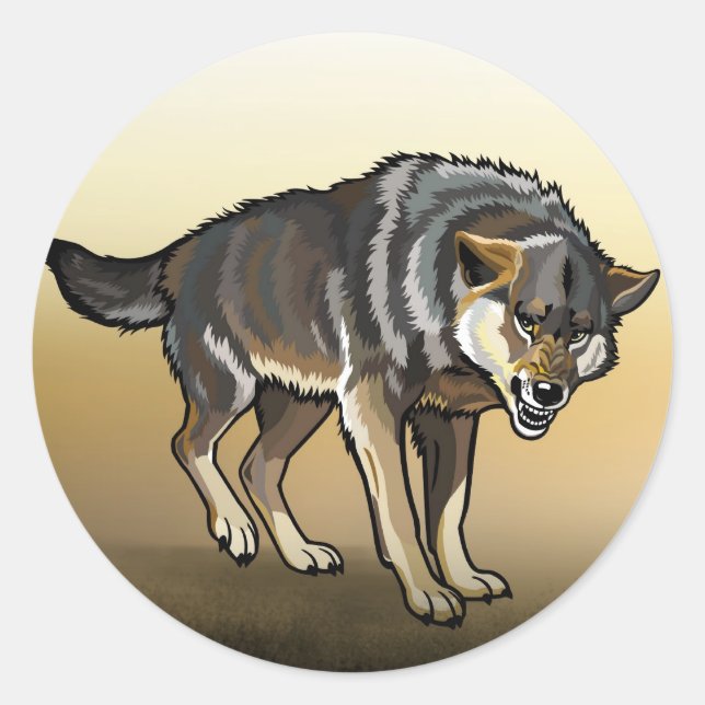 Sticker Rond loup (Devant)