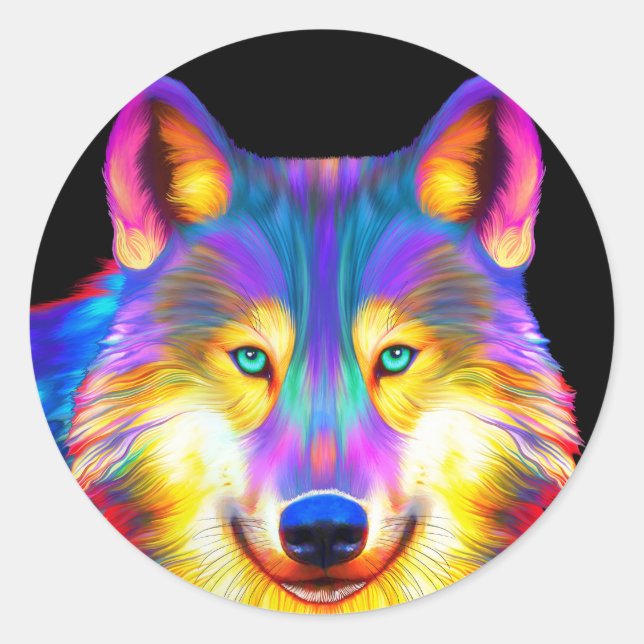 Sticker Rond Loup (Devant)