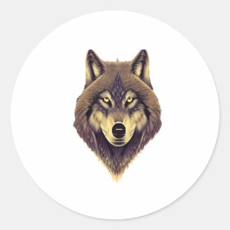 Sticker Rond Loup