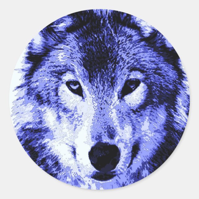 Sticker Rond Loup de nuit (Devant)