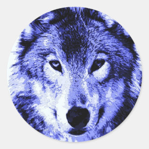 Sticker Rond Loup de nuit