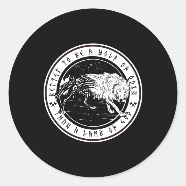 Sticker Rond Loup d'Odin (Devant)