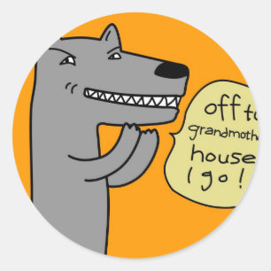 Sticker Rond Loup (en or)