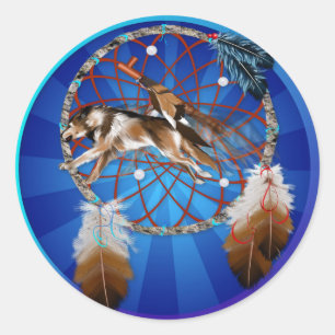 Sticker Rond LOUP et PIPE