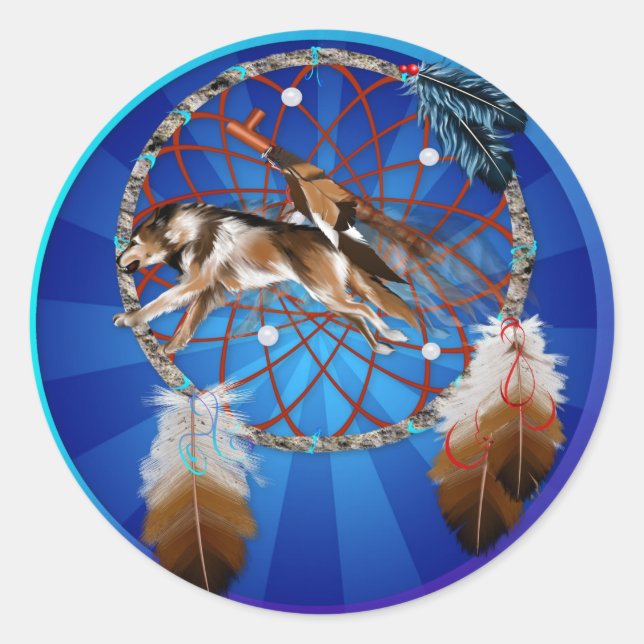 Sticker Rond LOUP et PIPE (Devant)