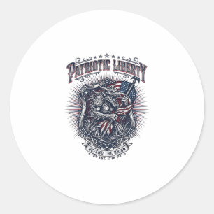 Sticker Rond Loup-garou patriotique Patriote Horreur Monstre Pa