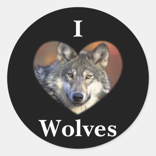 Sticker Rond Loup gris (Devant)