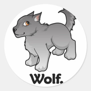 Sticker Rond Loup. Loup