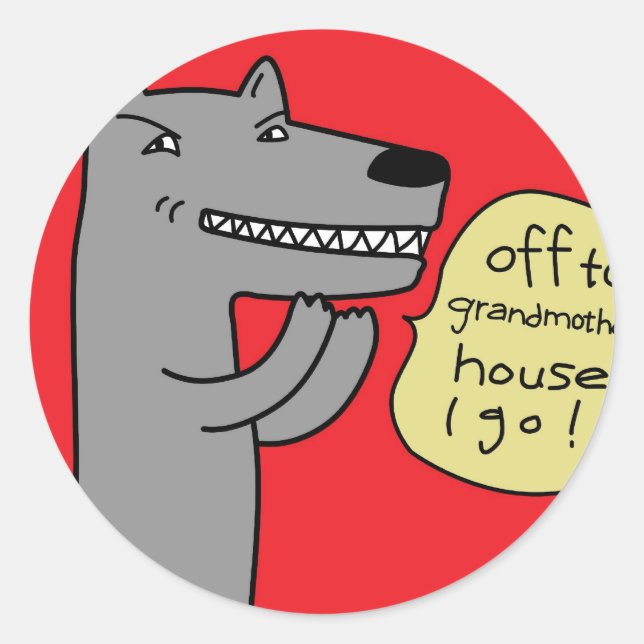 Sticker Rond Loup (rouge) (Devant)