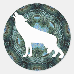 Sticker Rond Loups