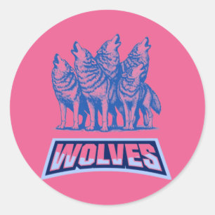 Sticker Rond Loups Lance Oreiller