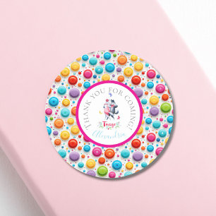 Sticker Rond Loups mignons de la forêt en salle de bal dansant