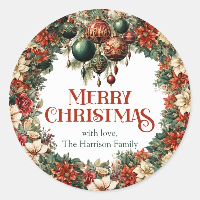 Sticker Rond Lourde couilles ornementales en couronne victorien (Devant)