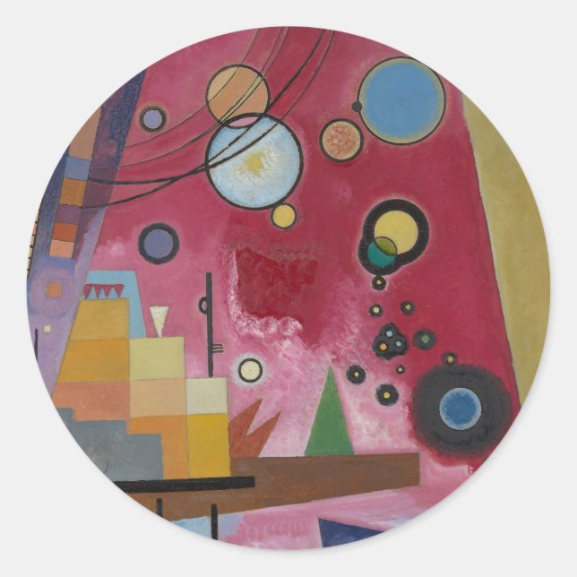 Sticker Rond Lourde Rouge par Wassily Kandinsky (Devant)