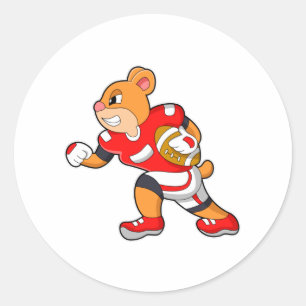 Sticker Rond L'ours dans les sports de football