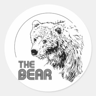 STICKER ROND L'OURS VINTAGE