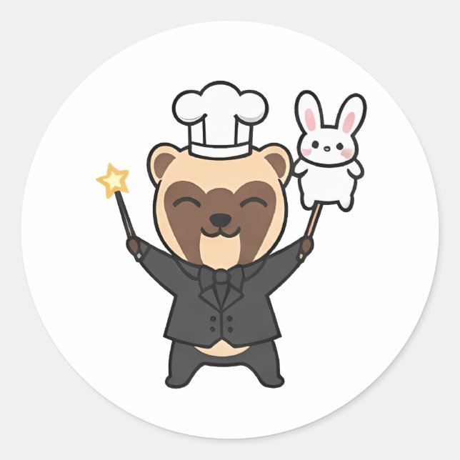 Sticker Rond Loutre Chef (Devant)