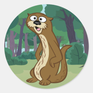 Sticker Rond Loutre de Rick   Reggie de garde forestière
