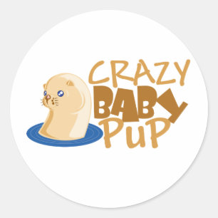 Sticker Rond loutre folle de bébé