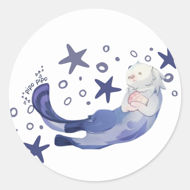 Sticker Rond LOUTRE Genshin Impact (Devant)