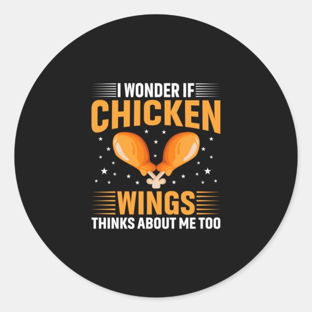 Sticker Rond Louvain de poulet | Aile de poulet (Devant)
