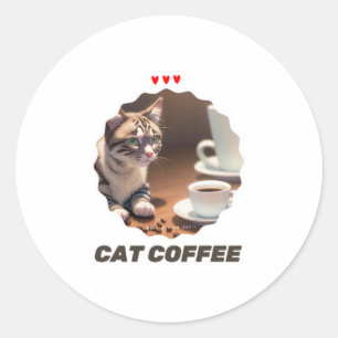 Sticker Rond Louveur de café de chat 5