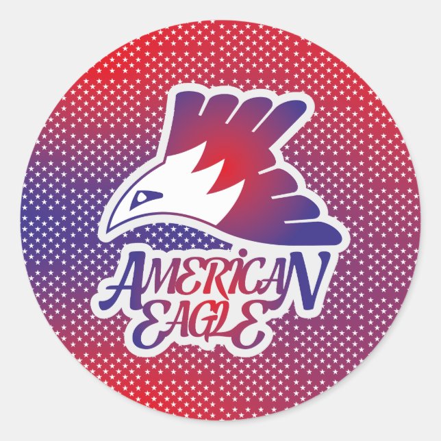 STICKER ROND LOVE AMERICAN EAGLE BY MASANSER (Devant)