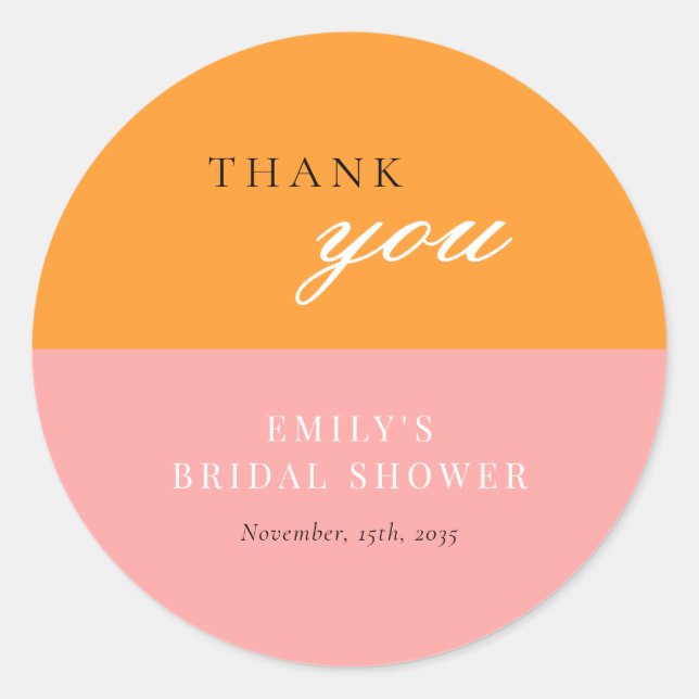 Sticker Rond Love at First Spritz Fête des mariées moderne (Devant)